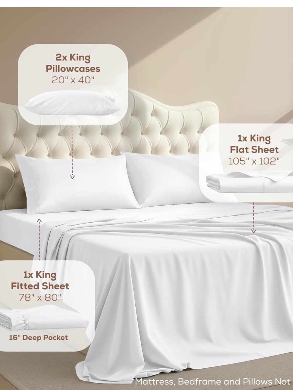 Luxury King Sheet Set - White MWOt